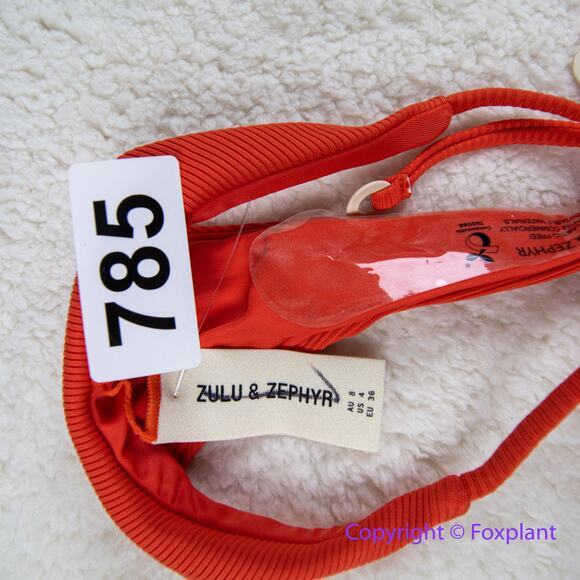 New! Set! Zulu & Zephyr Free People Tie Curve Brief Bikini, size 4 - Picture 12 of 13